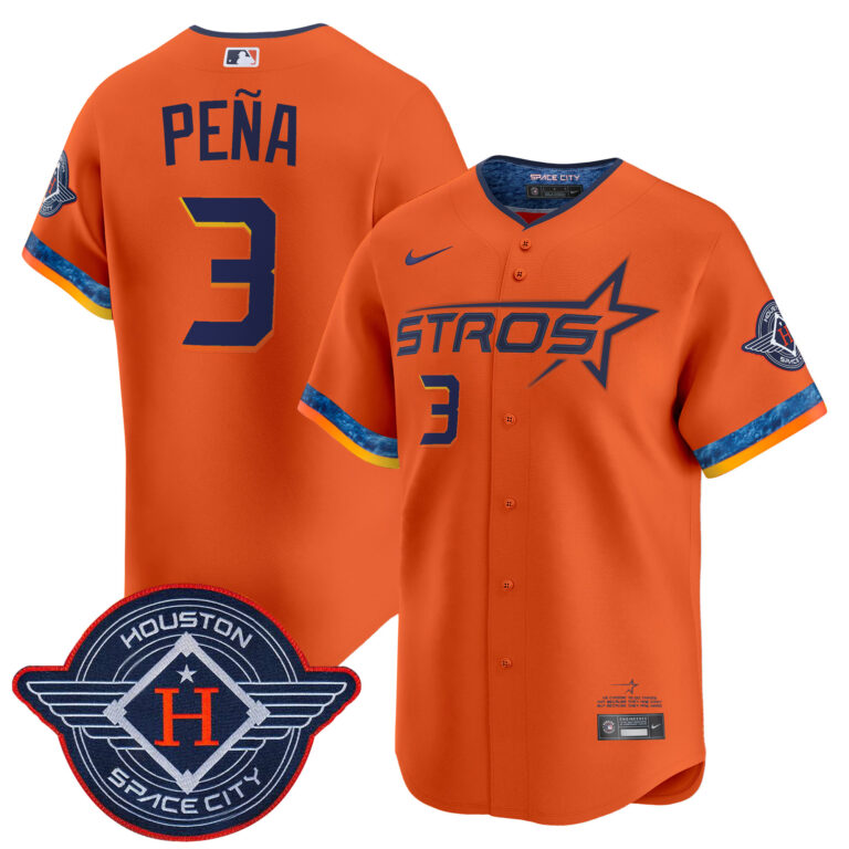 Men Houston Astros 3 Pena orange 2025 City Connect Vapor Limited Stitched Jersey